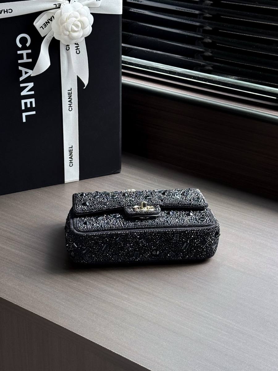 Chanel 26B Crystal Mini Flap 13 x 10 x 5 8813