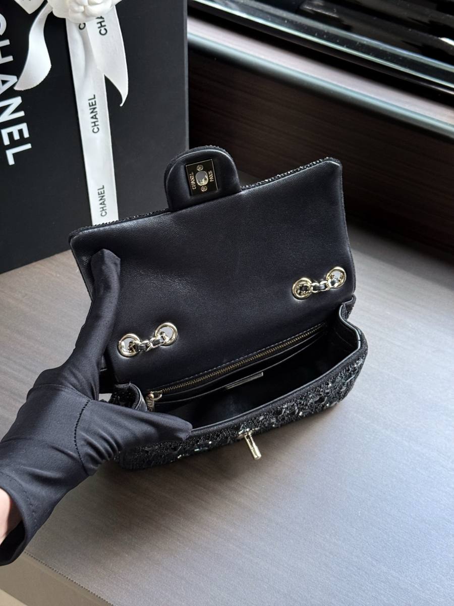 Chanel 26B Crystal Mini Flap 13 x 10 x 5 8813