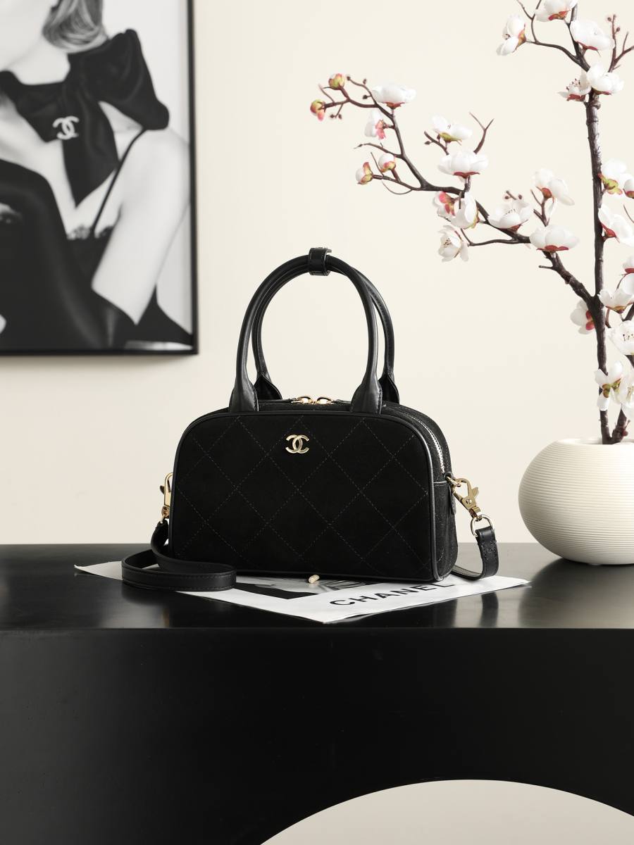Chanel Mini Bowling Bag AP5578 20 x 16 x 12 Black D087
