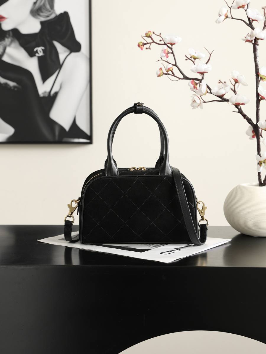 Chanel Mini Bowling Bag AP5578 20 x 16 x 12 Black D087