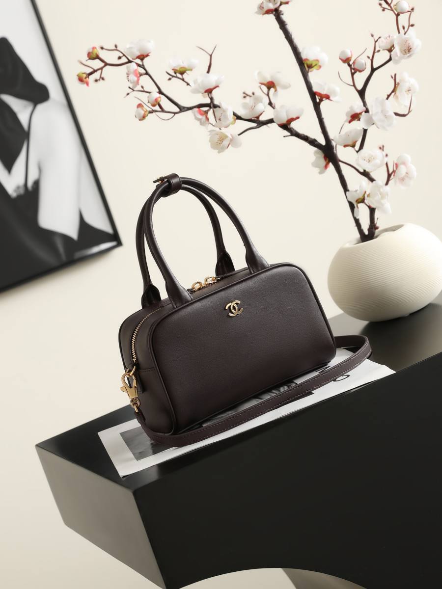 Chanel Mini Bowling Bag AP5578 20 x 16 x 12 Dark Brown 445A