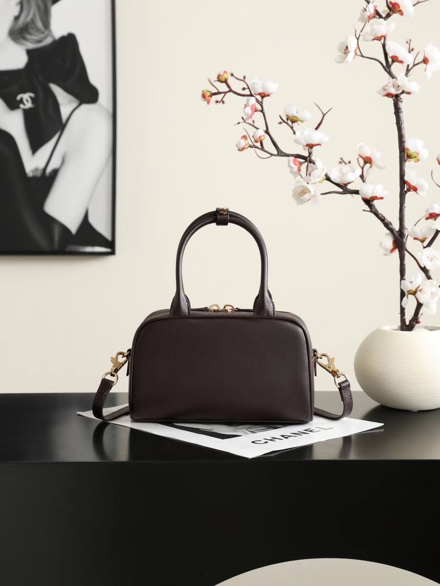 Chanel Mini Bowling Bag AP5578 20 x 16 x 12 Dark Brown 445A