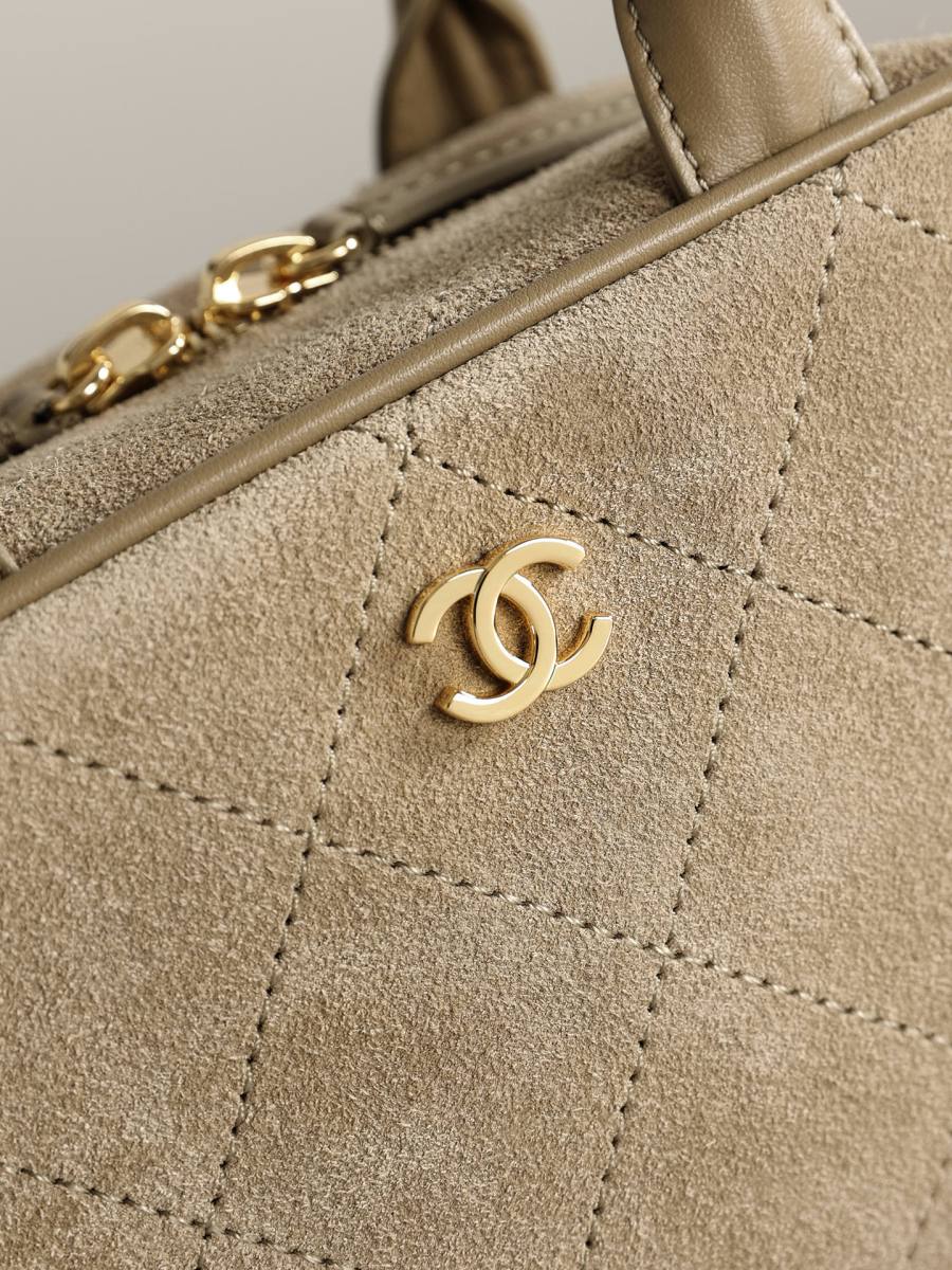 Chanel Mini Bowling Bag AP5578 20 x 16 x 12 Taupe 8292
