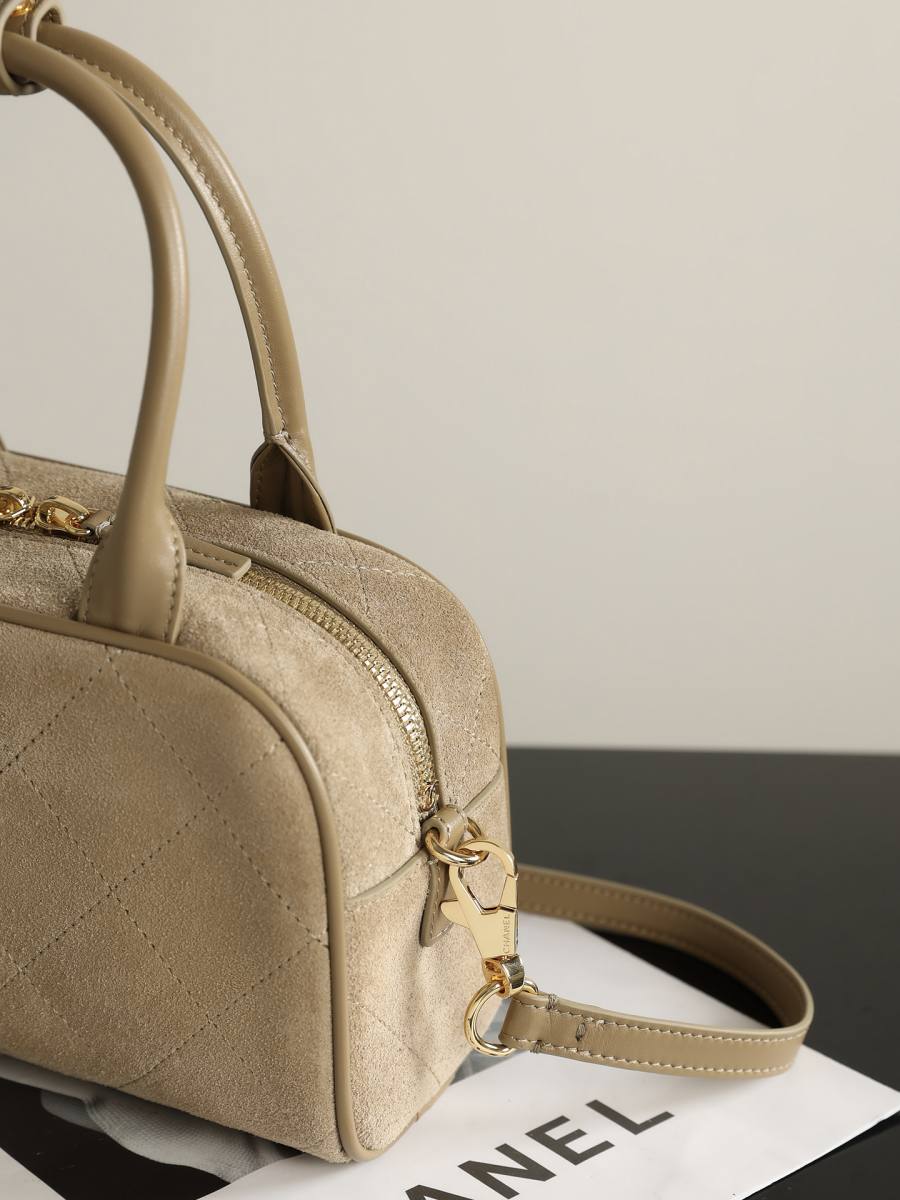 Chanel Mini Bowling Bag AP5578 20 x 16 x 12 Taupe 8292