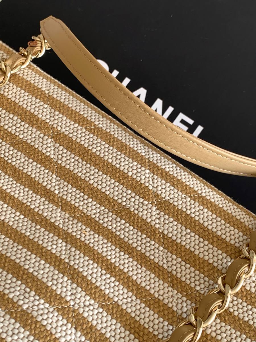 Chanel Striped Woven Bag 24 x 16 x 8 6126