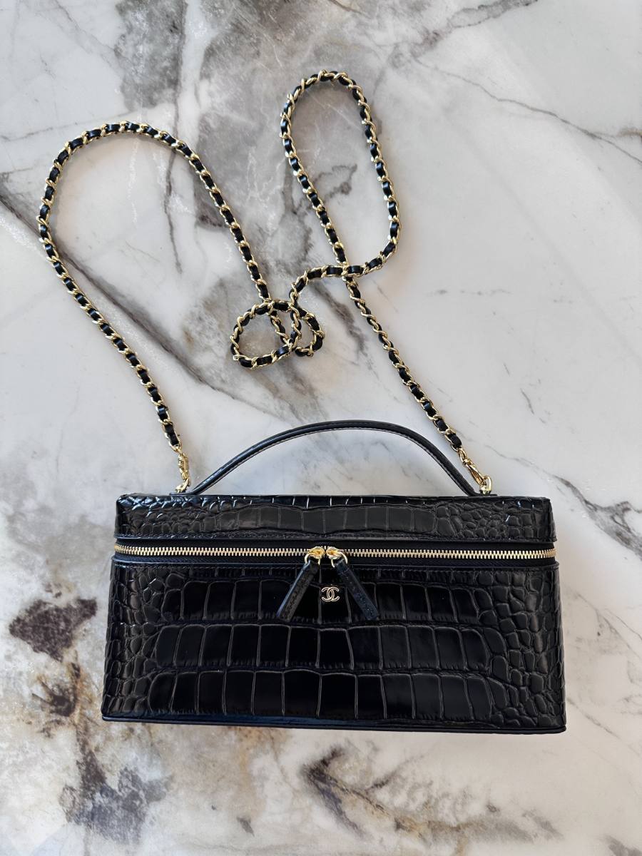Chanel Vanity with Chain Long AP5488 24 x 12 x 10 Black 9CE2