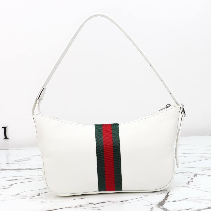 RP 2647000 Gucci Jackie Slim White Leather 22x13x3 863406 6F28