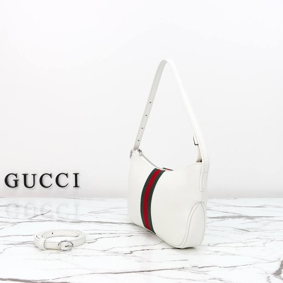 RP 2647000 Gucci Jackie Slim White Leather 22x13x3 863406 6F28