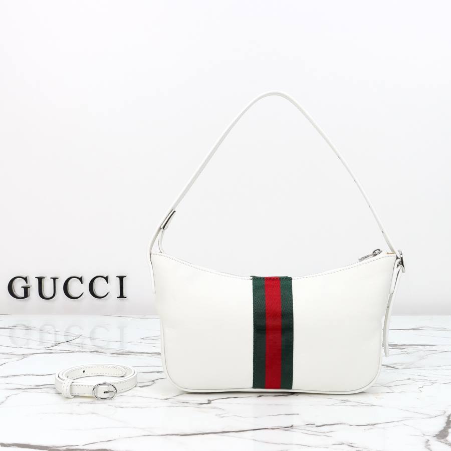 RP 2647000 Gucci Jackie Slim White Leather 22x13x3 863406 6F28