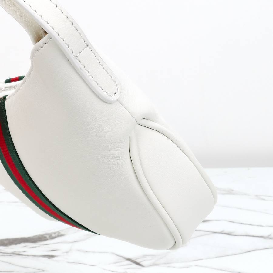 RP 2647000 Gucci Jackie Slim White Leather 22x13x3 863406 6F28