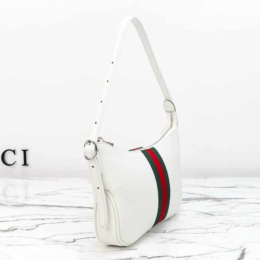 RP 2647000 Gucci Jackie Slim White Leather 22x13x3 863406 6F28