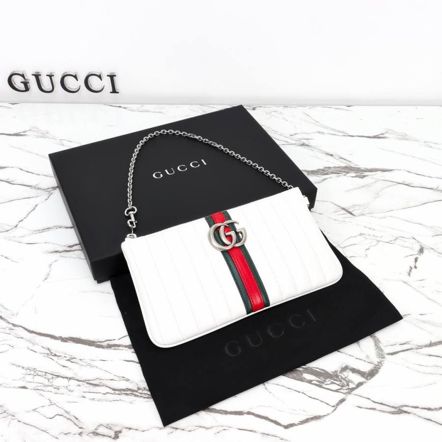 RP 2674000 Gucci Bag White Leather 26x13x1.5 F0C3