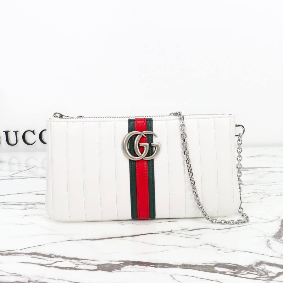 RP 2674000 Gucci Bag White Leather 26x13x1.5 F0C3