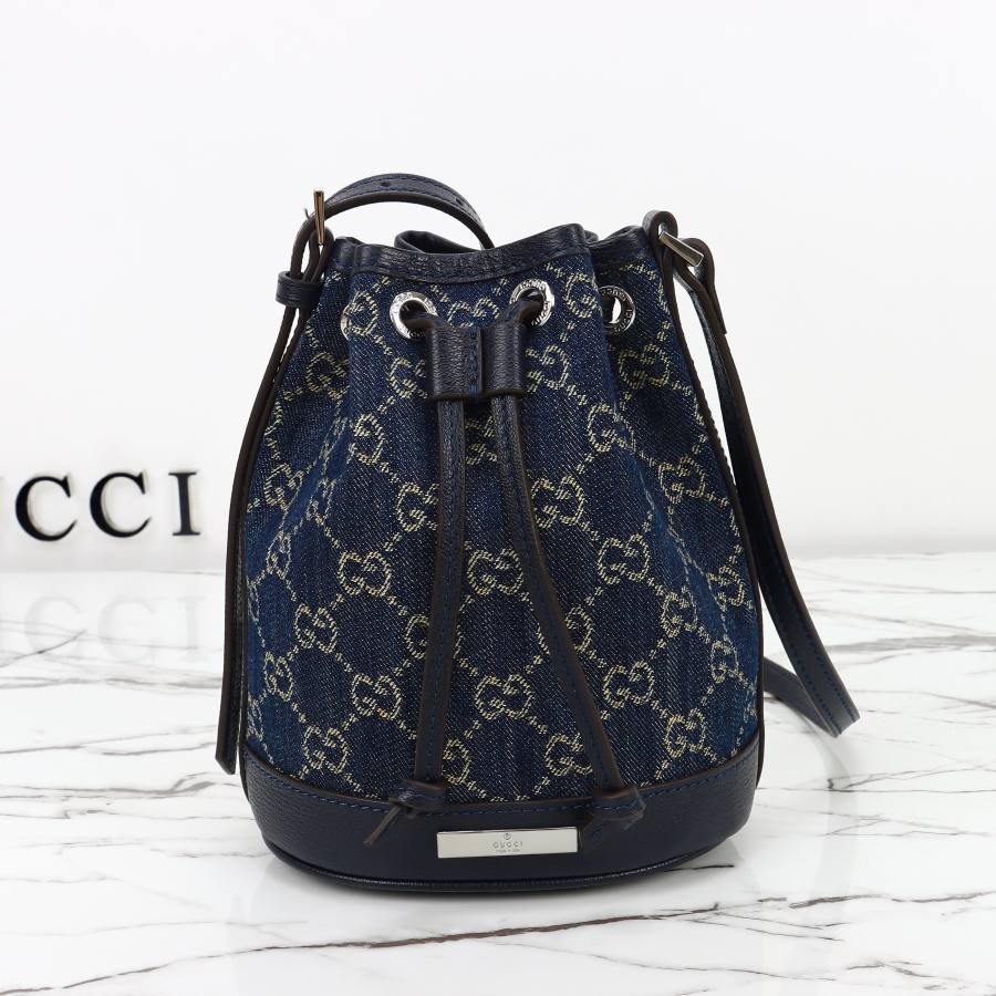 RP 2674000 Gucci GG Denim Bucket 15.5x19.5x10.5 875802 5152