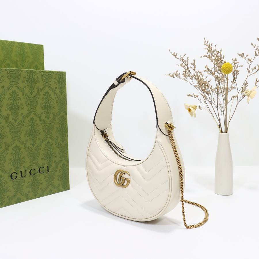 RP 2836000 Gucci 699514 White Leather 21.5x11x8 699514 631F