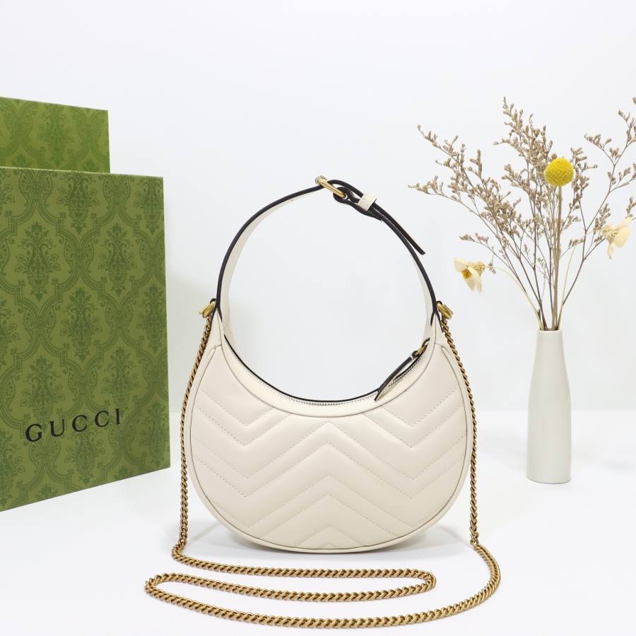 RP 2836000 Gucci 699514 White Leather 21.5x11x8 699514 631F