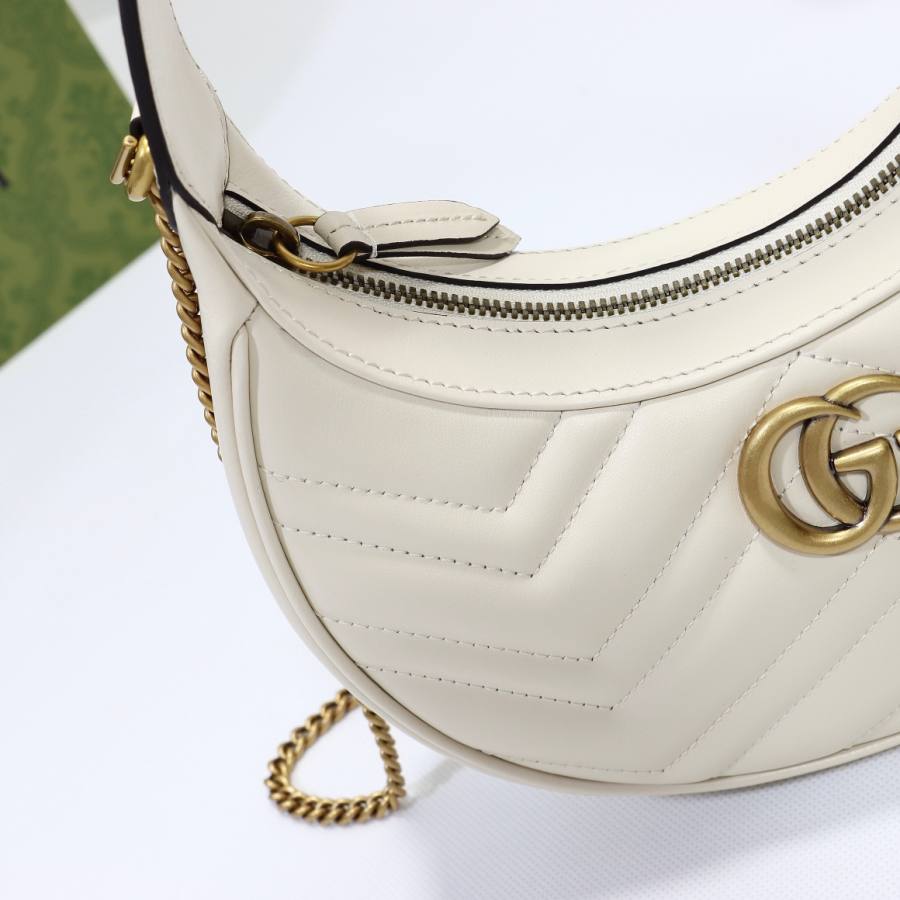 RP 2836000 Gucci 699514 White Leather 21.5x11x8 699514 631F
