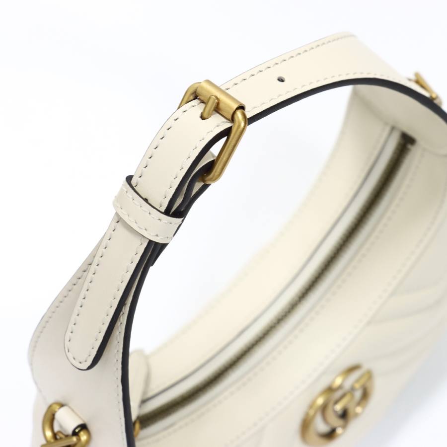 RP 2836000 Gucci 699514 White Leather 21.5x11x8 699514 631F