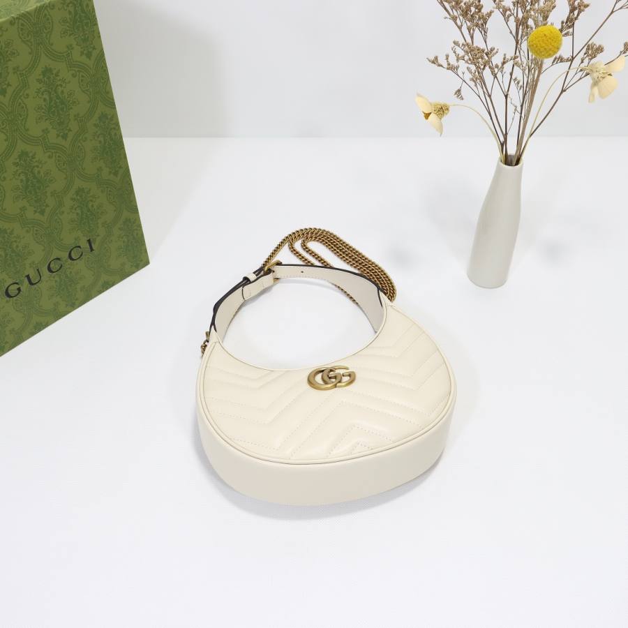 RP 2836000 Gucci 699514 White Leather 21.5x11x8 699514 631F
