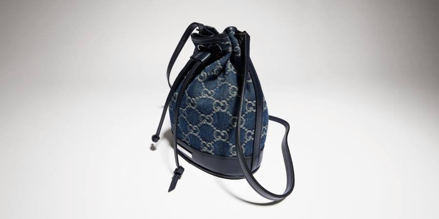 RP 2836000 Gucci GG Denim Bucket 15.5x19.5x10.5 875802 5C37