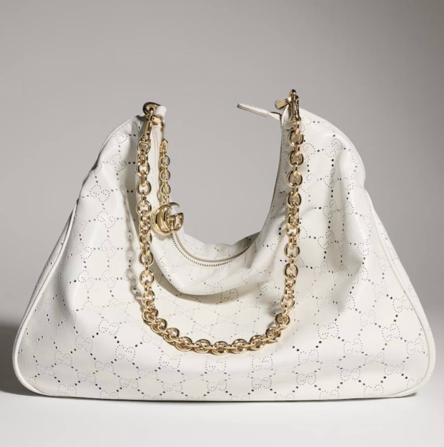 RP 3079000 Gucci Bag White Leather 30.5x24x6.5 D761