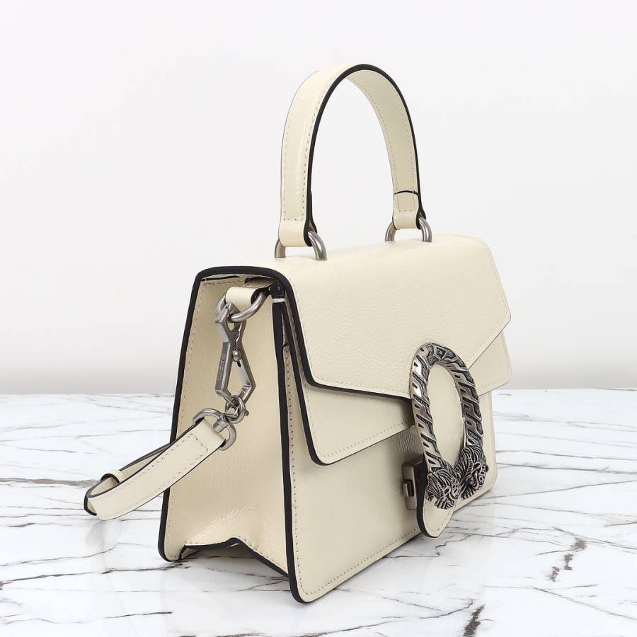 RP 3106000 Gucci Jackie 1961 White Patent 22x16x8 799599 D1B9