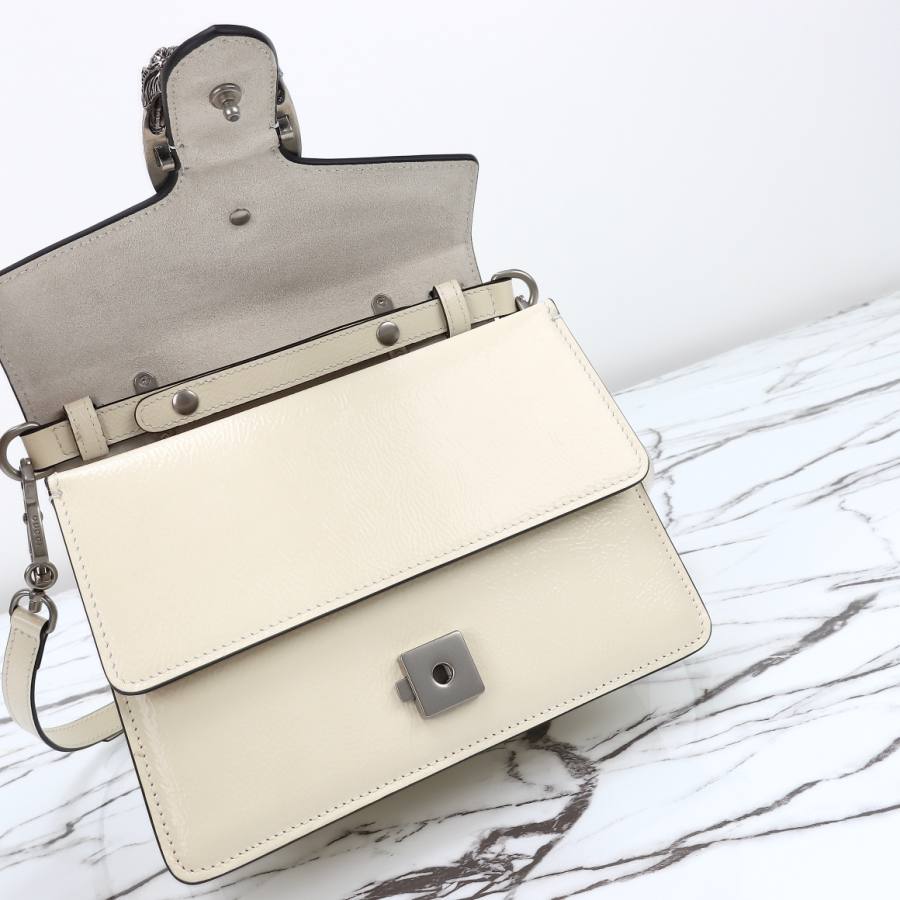 RP 3106000 Gucci Jackie 1961 White Patent 22x16x8 799599 D1B9