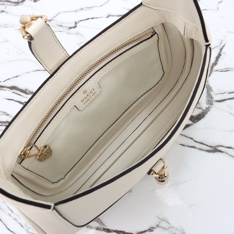 RP 3214000 Gucci Ophidia White Leather 27.5x19x4 810232 C555