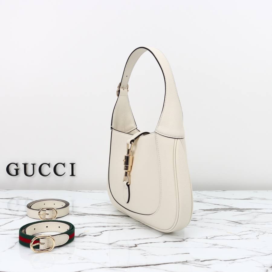 RP 3214000 Gucci Ophidia White Leather 27.5x19x4 810232 C555