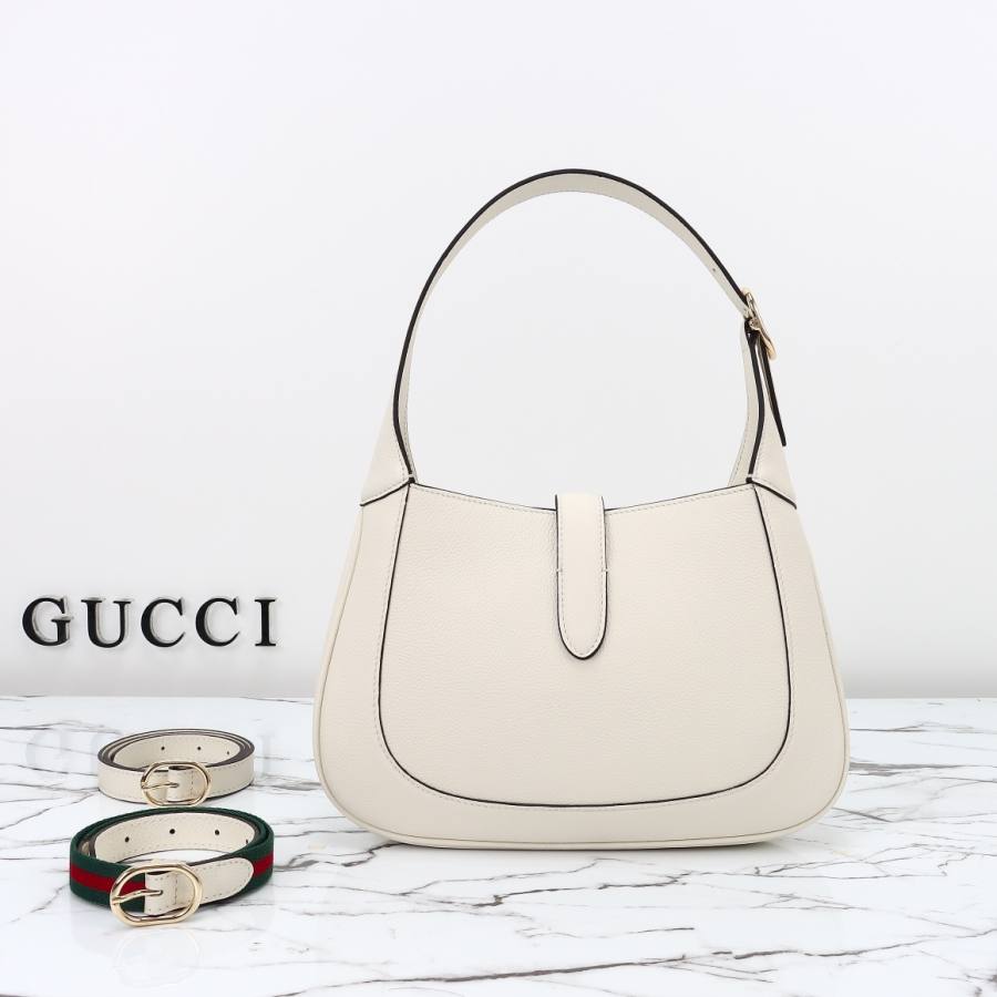 RP 3214000 Gucci Ophidia White Leather 27.5x19x4 810232 C555