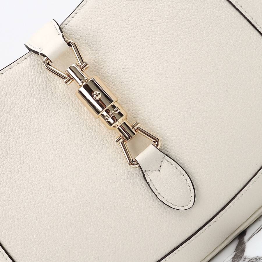 RP 3214000 Gucci Ophidia White Leather 27.5x19x4 810232 C555