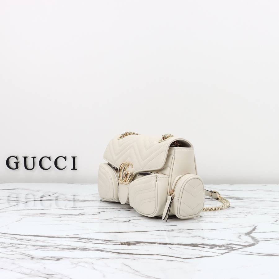 RP 3241000 Gucci 795228 White Leather 25.5x15x7 795228 9DAC