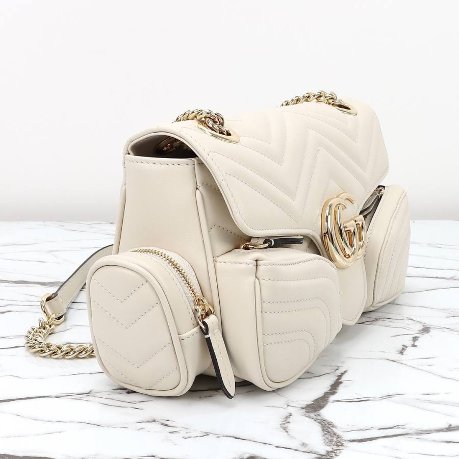 RP 3241000 Gucci 795228 White Leather 25.5x15x7 795228 9DAC