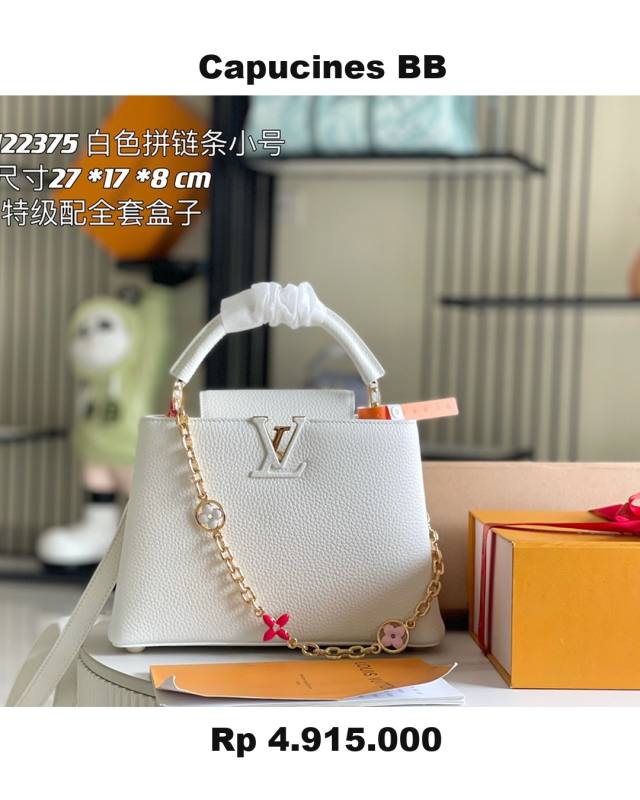 Louis Vuitton Capucines BB White 8254