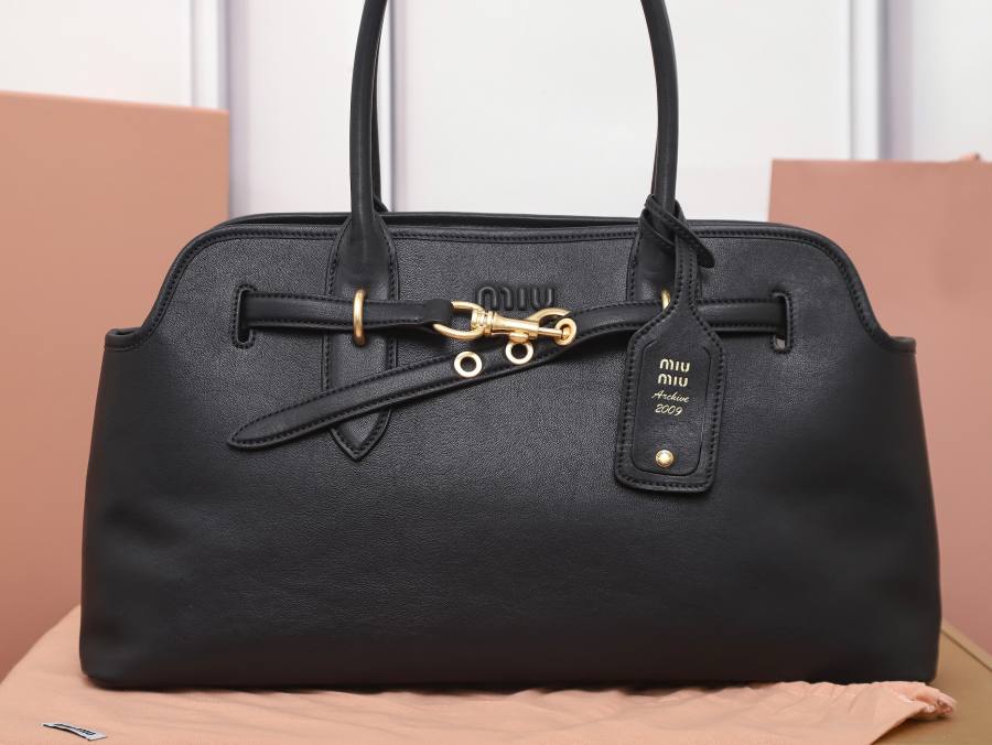 Miu Miu Aventure Canvas Tote 5BG310 003A 40 x 30 x 13