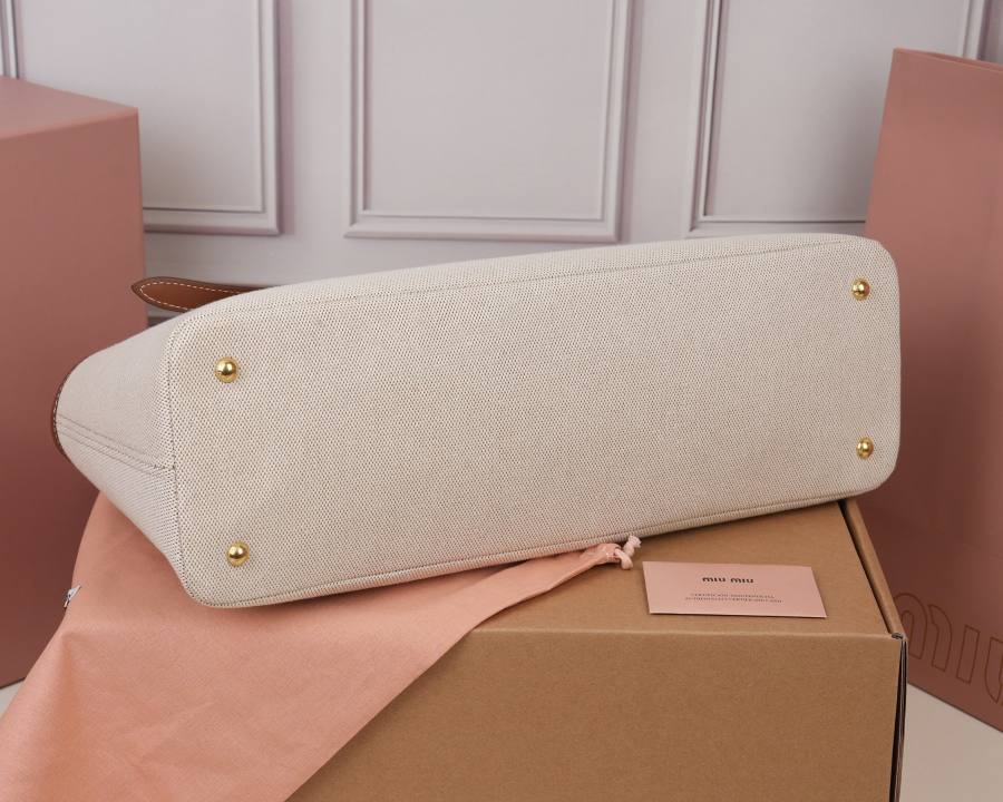Miu Miu Aventure Canvas Tote 5BG310 BC8F 40 x 30 x 13