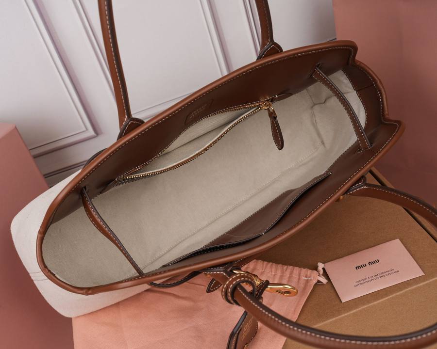 Miu Miu Aventure Canvas Tote 5BG310 BC8F 40 x 30 x 13