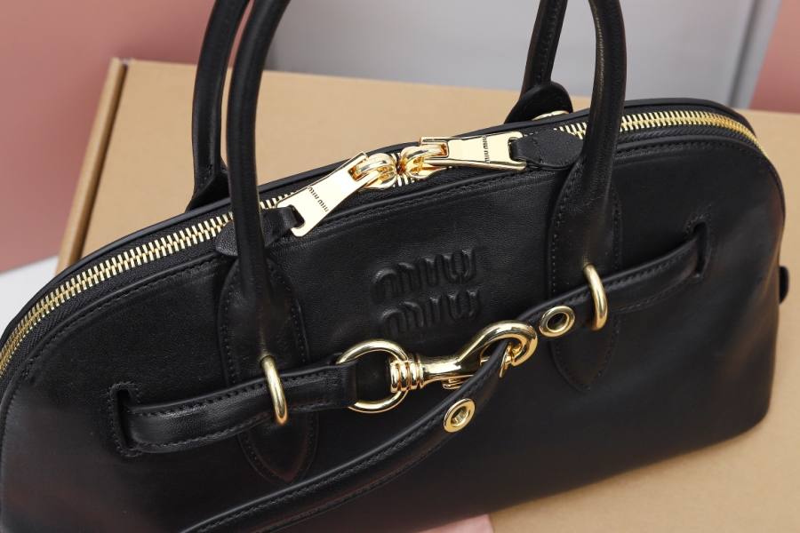 Miu Miu Aventure Nappa Bowling Bag 5BB168 29C7 33 x 18 x 5