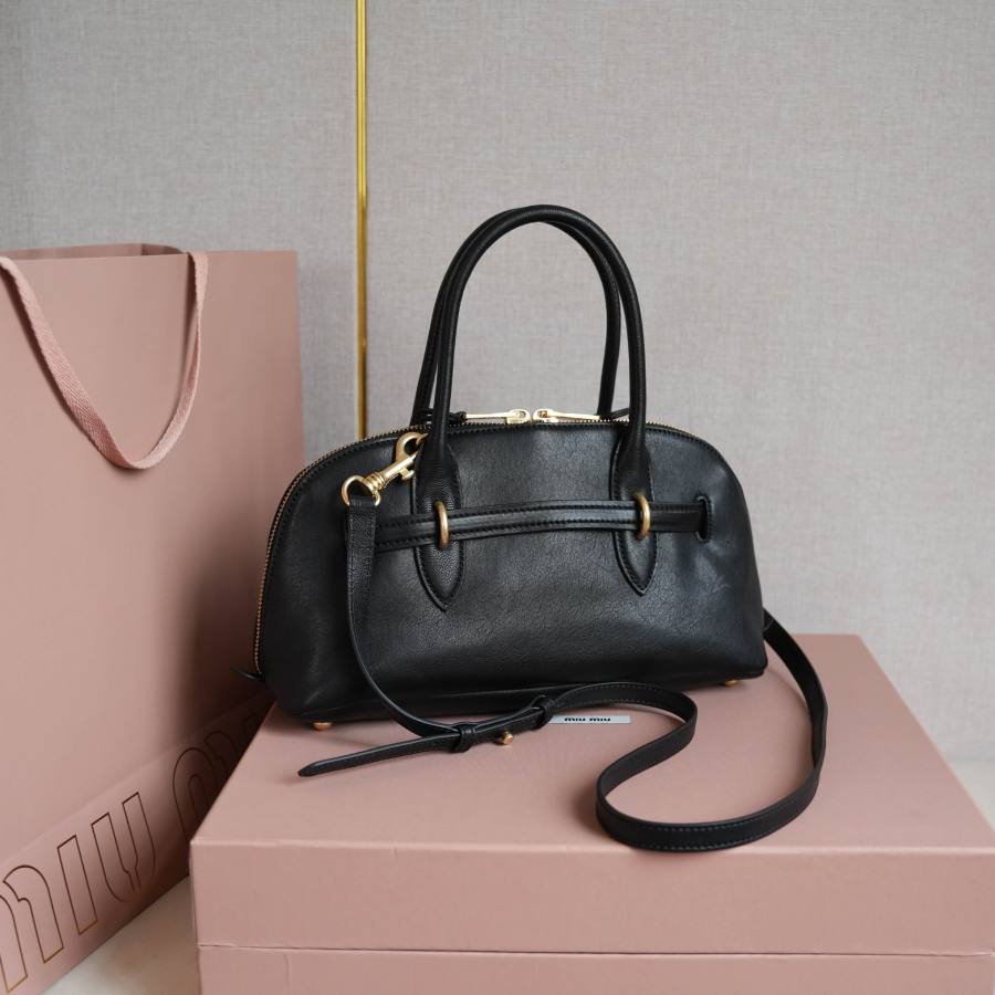 Miu Miu Aventure Nappa Bowling Bag 5BB168 8EAB 33 x 18 x 5