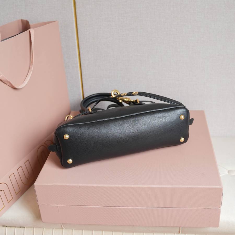 Miu Miu Aventure Nappa Bowling Bag 5BB168 8EAB 33 x 18 x 5