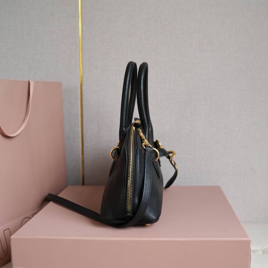 Miu Miu Aventure Nappa Bowling Bag 5BB168 8EAB 33 x 18 x 5