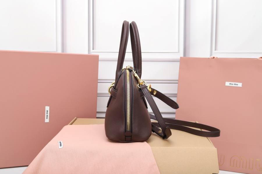 Miu Miu Aventure Nappa Bowling Bag 5BB168 9888 33 x 18 x 5