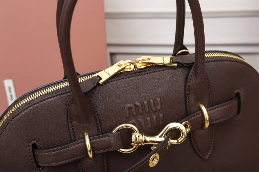 Miu Miu Aventure Nappa Bowling Bag 5BB168 9888 33 x 18 x 5