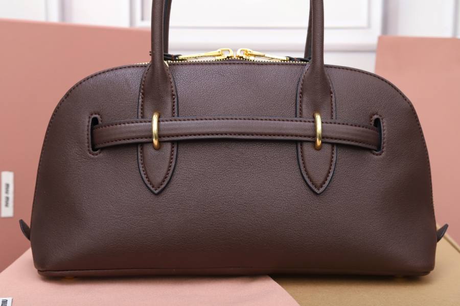 Miu Miu Aventure Nappa Bowling Bag 5BB168 9888 33 x 18 x 5