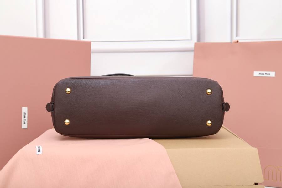 Miu Miu Aventure Nappa Bowling Bag 5BB168 9888 33 x 18 x 5