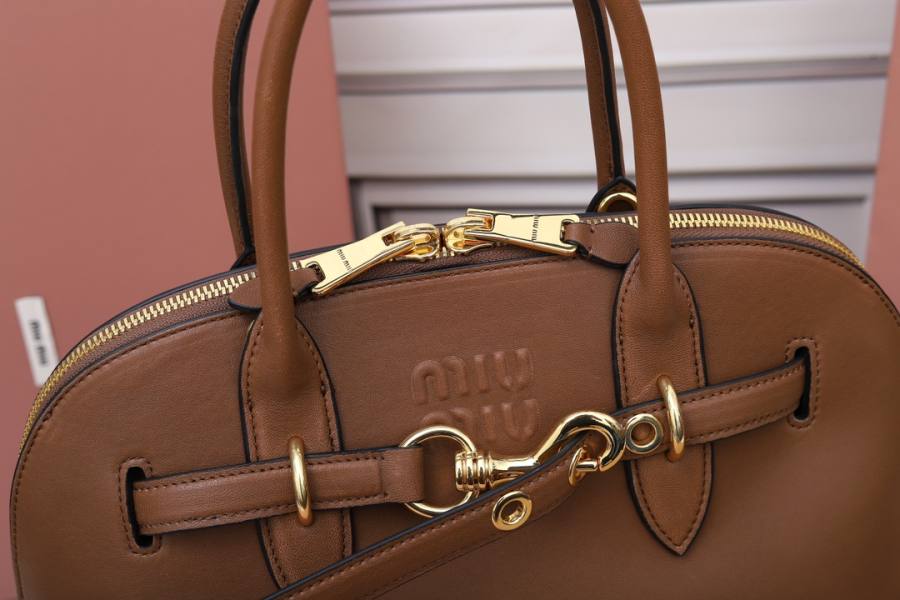Miu Miu Aventure Nappa Bowling Bag 5BB168 D308 33 x 18 x 5
