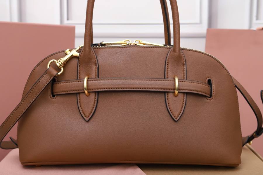 Miu Miu Aventure Nappa Bowling Bag 5BB168 D308 33 x 18 x 5