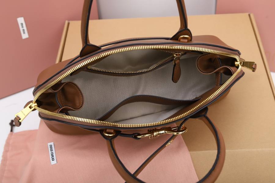 Miu Miu Aventure Nappa Bowling Bag 5BB168 D308 33 x 18 x 5