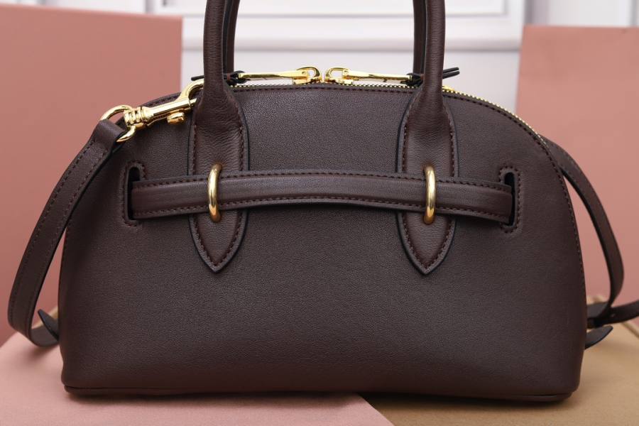 Miu Miu Aventure Nappa Bowling Bag 5BB169 7B08 28 x 16 x 5