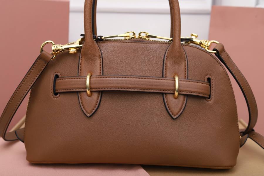 Miu Miu Aventure Nappa Bowling Bag 5BB169 99C1 28 x 16 x 5